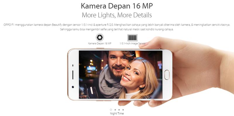 Kamera depan 16 MP, selfie sekarang pasti berkualitas, dan tentunya bikin puas!