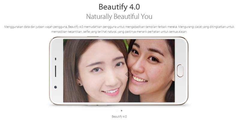 Salah satu fitur andalan OPPO F1s, Beautify 4.0