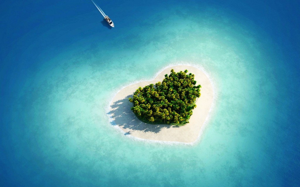 Pulau berbentuk hati di Maldives