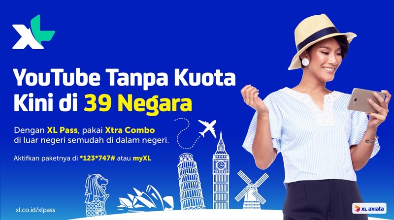 Salah satunya adalah XL Pass yang bisa digunakan lintas benua di 39 negara